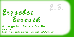 erzsebet bercsik business card